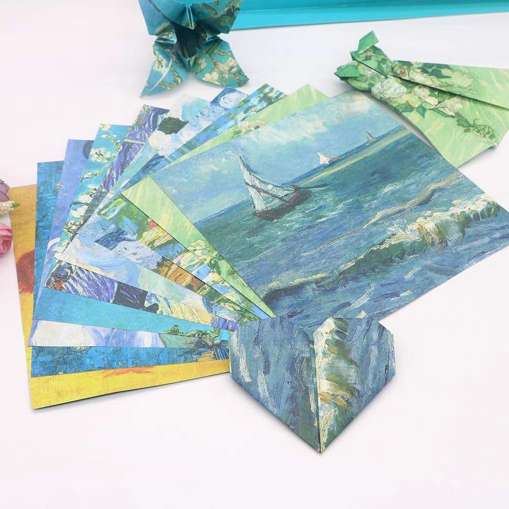 Bethany Home Origami 300 Craft DIY Origami 5 for Thousand with Oil Painting Patterns Paper, Sheets, 14.7cm Square, Paper, Paper, Double-Sided Paper,