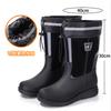 Winter velvet warm men's rain shoes waterproof rain boots night reflective strip water shoes thickened non-slip fishing rubber shoes men