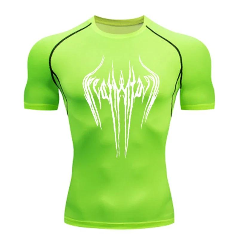 Men's Breathable Compression Sports T-shirt Short-sleeved Bodybuilding Fitness Sweatshirt Jogging Training Sportswear Top S-3XL