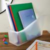 Plastic Desktop Book Organizer Bin Clear Set of 6 Interlocking Storage Bins Bookkeeping Classroom Kids Organizing Solutions Easy