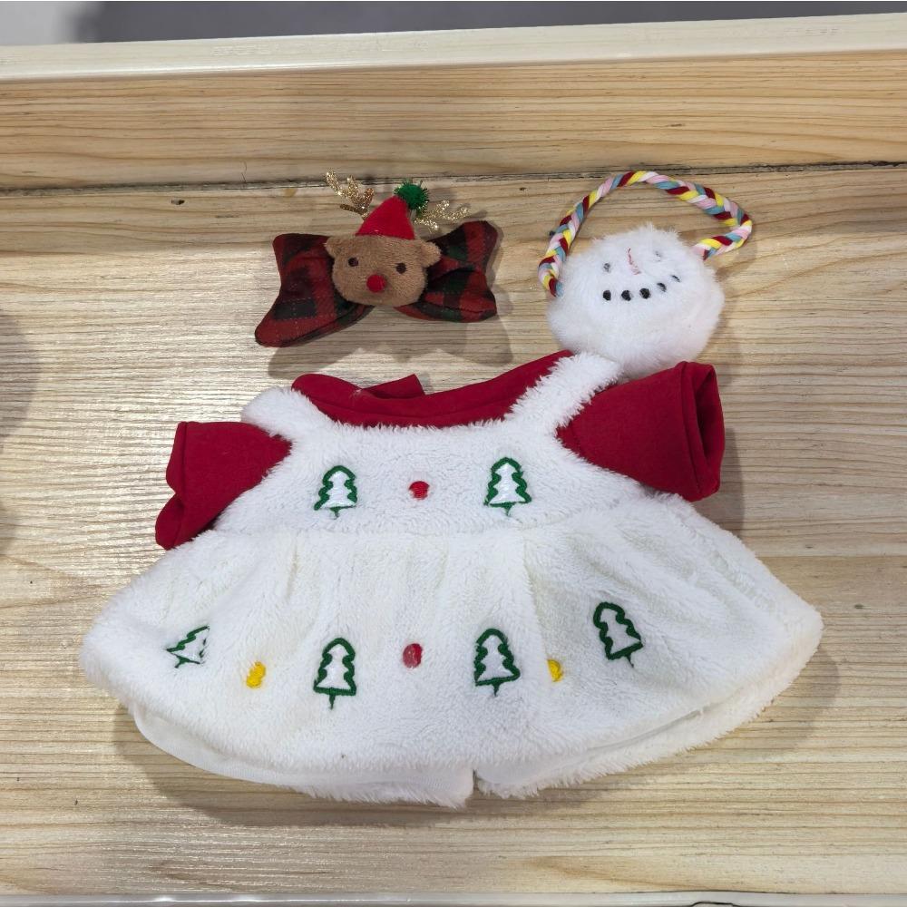 

{Baby Clothes Only} 38cm Clothes, Bear Satchel, Christmas Tree White Dress Set 40CM Bell Clothing