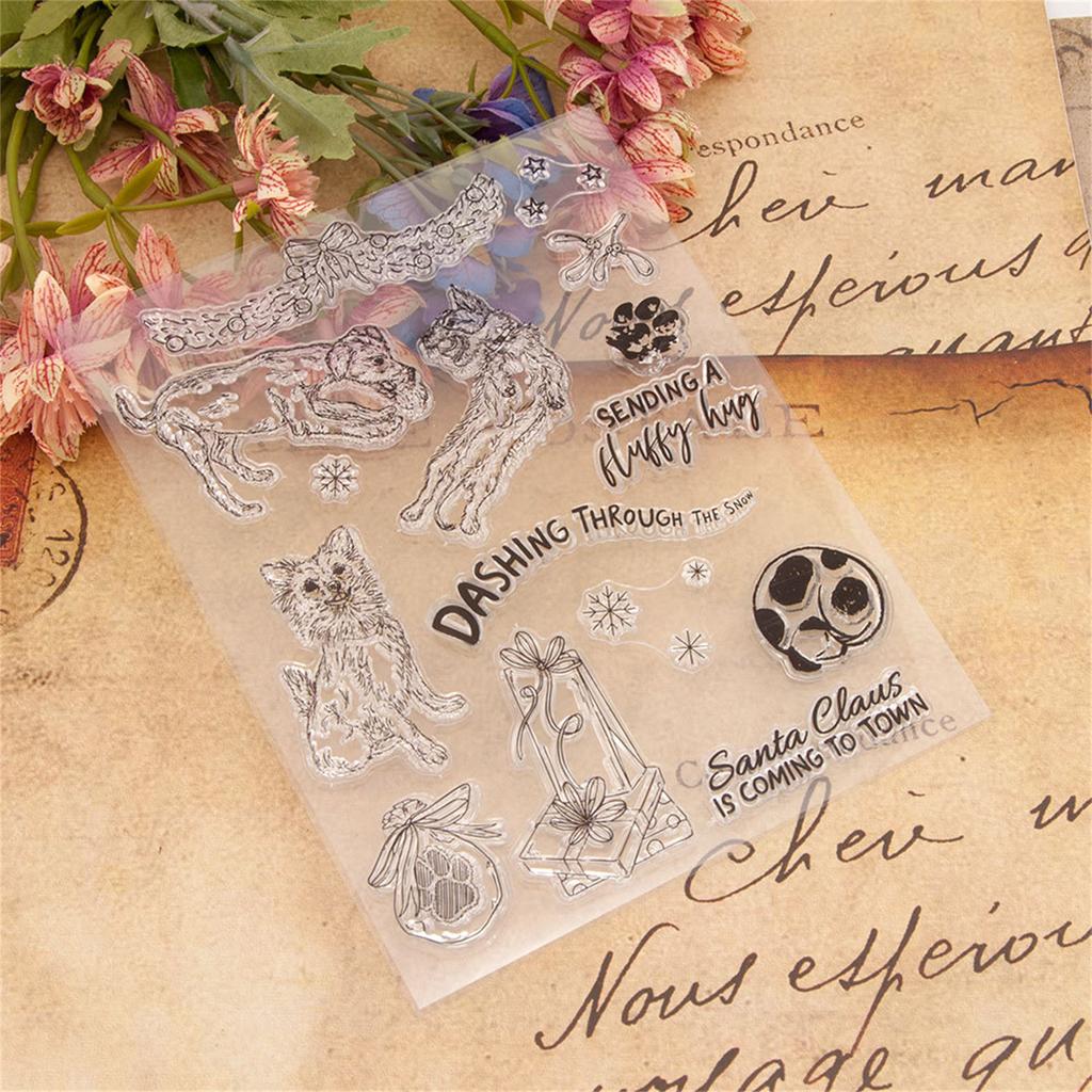 Christmas Animal Silicone Clear Stamps for Card Making Scrapbooking Embossing DIY Craft Album Rubber Seal Stamps Decor