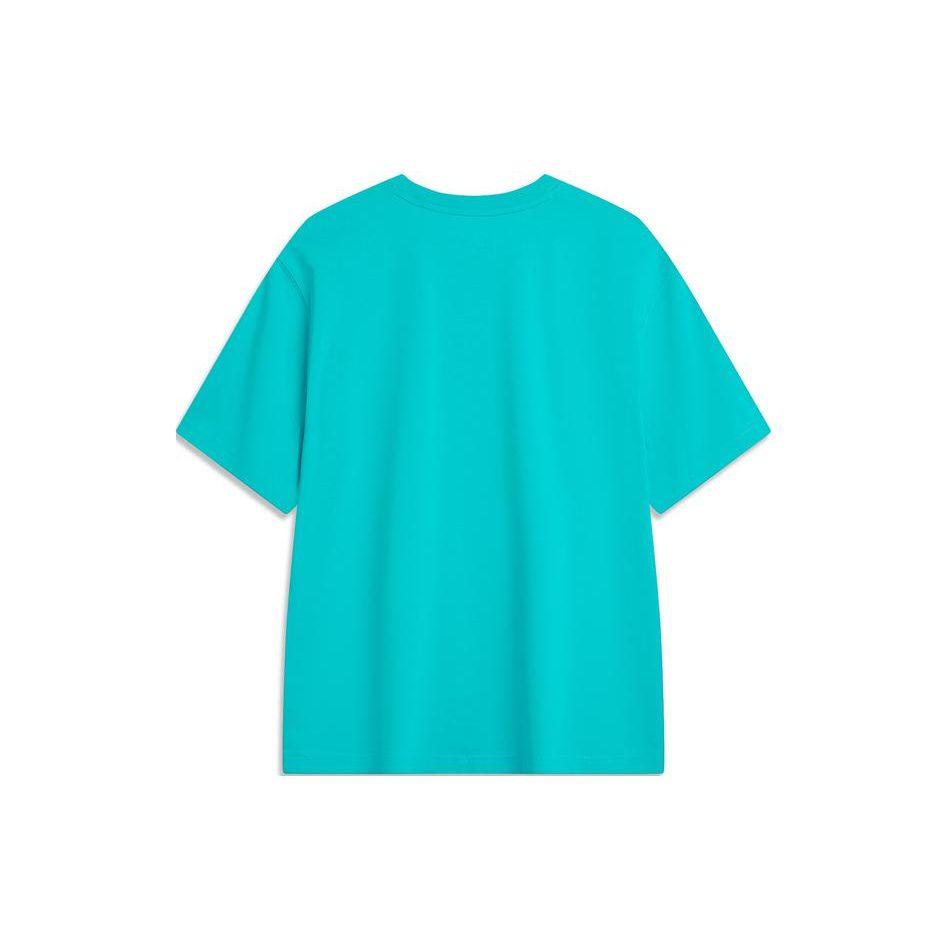 Li-Ning Cooling Tea T-Shirt Quick-Dry Cool Casual Sports Top Logo Print Round Neck Loose Short Sleeve Drop Shoulder T-Shirt Men Tops AHSU709-2