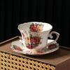Rose Blooms Pattern Ceramic Cup&saucer Classic Mugs Dining Table Coffee Mug Milk Cups Afternoon Tea Teacup Fruit Juice Container