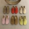 2025 Autumn and Winter New Cowhide Loafers Platform Shoes Children's Casual Loafers French Small Leather Shoes Half Drag