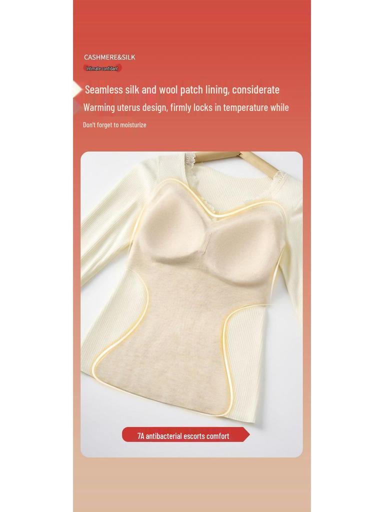 Damen Thermoset: Warme, formende Herbst- und Winter-Basisschicht mit Brustpolstern - Kältebeständig und vielseitig für den Lagenlook