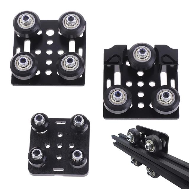 3D Printer Part V Slot 2020 2040 Extrusion Profile Open Building Gantry Plate  4 Casters Slide Plate Pulley 2/3/4/5 inches
