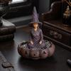Resin Pumpkin Candy Bowl Halloween Faceless Witch Storage Tray Bowl Figurine Festive Home Decor Desktop Organizer for Candies Keys Jewelry Entryway