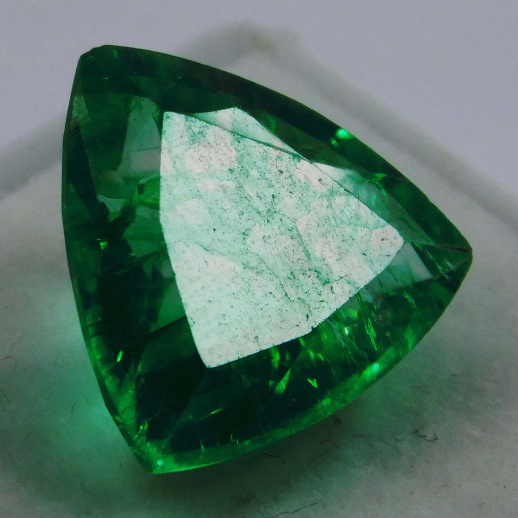 Natural Colombian Emerald Trillion Cut 9.32 Ct Green CERTIFIED Loose Gemstone