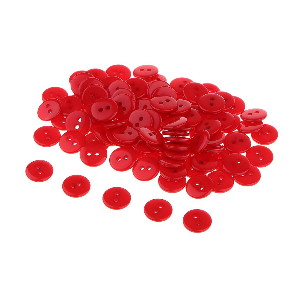 100 Pcs 1 Cm two holes Sewing Flatback Resin Buttons for Sewing Diy Craft