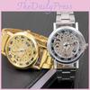 Elegant Geneva Alloy Case Men's Watch With Transparent Dial And Steel Band Stylish Design