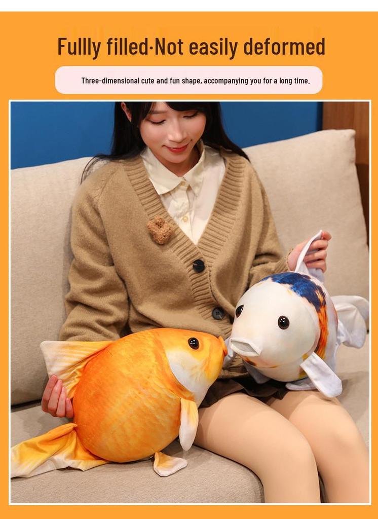 Plush Cartoon Goldfish Pillow - Soft Cushion & Soothing Doll for Girls
