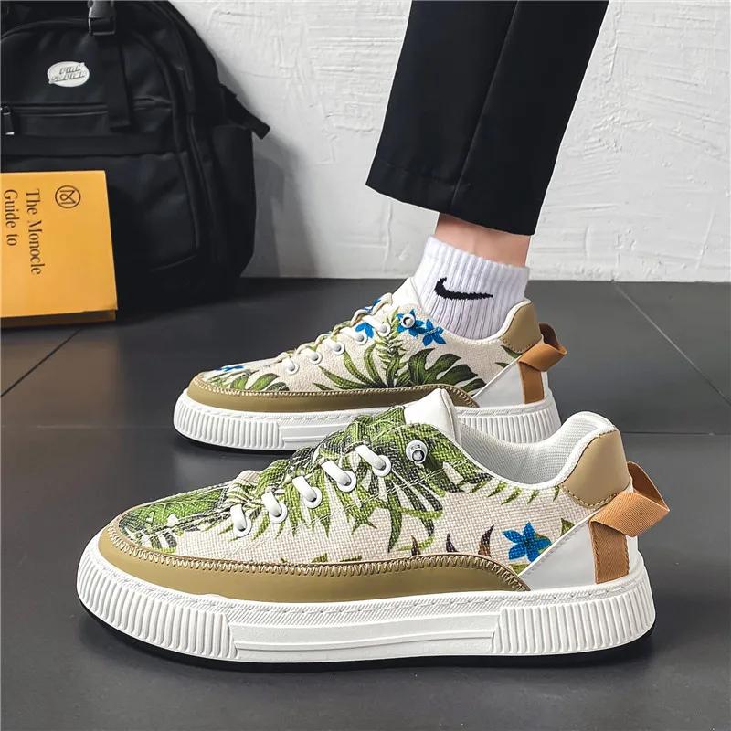 

Модная мужская обувь Мужская обувь Низкий верх Обувь для скейтборда для мужчин Трендовая студенческая парусиновая обувь Дизайнерские повседневные кроссовки Мужская теннисная обувь 39 белый