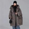 Womens Oversized Long Winter Puffer Coat With Hood 85-90% White Duck Down Extra Warm Thick Plus Size Up To 150kg