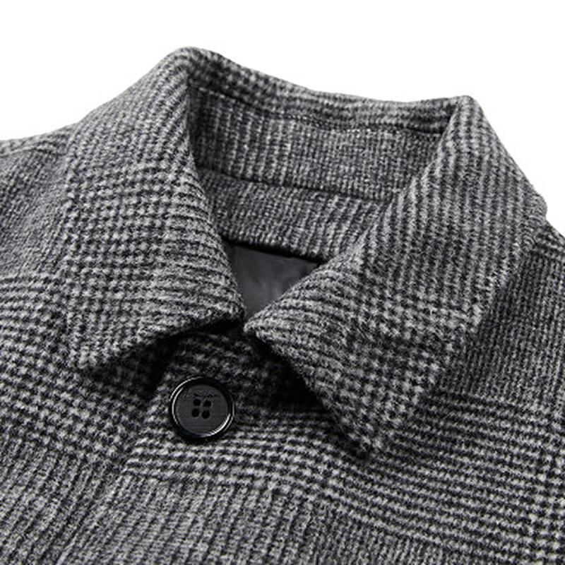 FAPAI Men's Mid-Length 2-in-1 Down & Double-Faced Wool Coat