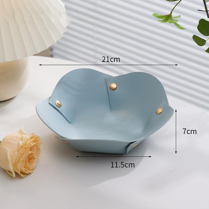 1PC Leather Organizer Desktop Tray Key Plate Home Decoration Organizador Dice Tray Key Wallet PU Leather Folding Storage Box