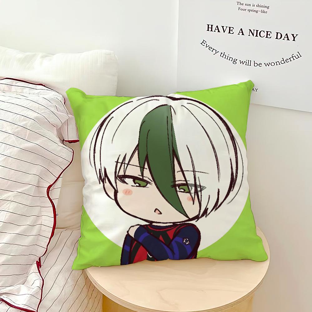 Cushion Art Anime Cover BLUE Comfortable Soft Pillow Case for Sofa l-LOCK Living Room Cool Home Office Decor Protective Covers