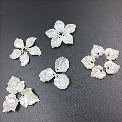 Jewelry White For DIY Handmade Crafts ABS Pearl Beads Leaf Shaped Loose Beads Hair Jewelry 20pcs Clothing Accessories  Beads