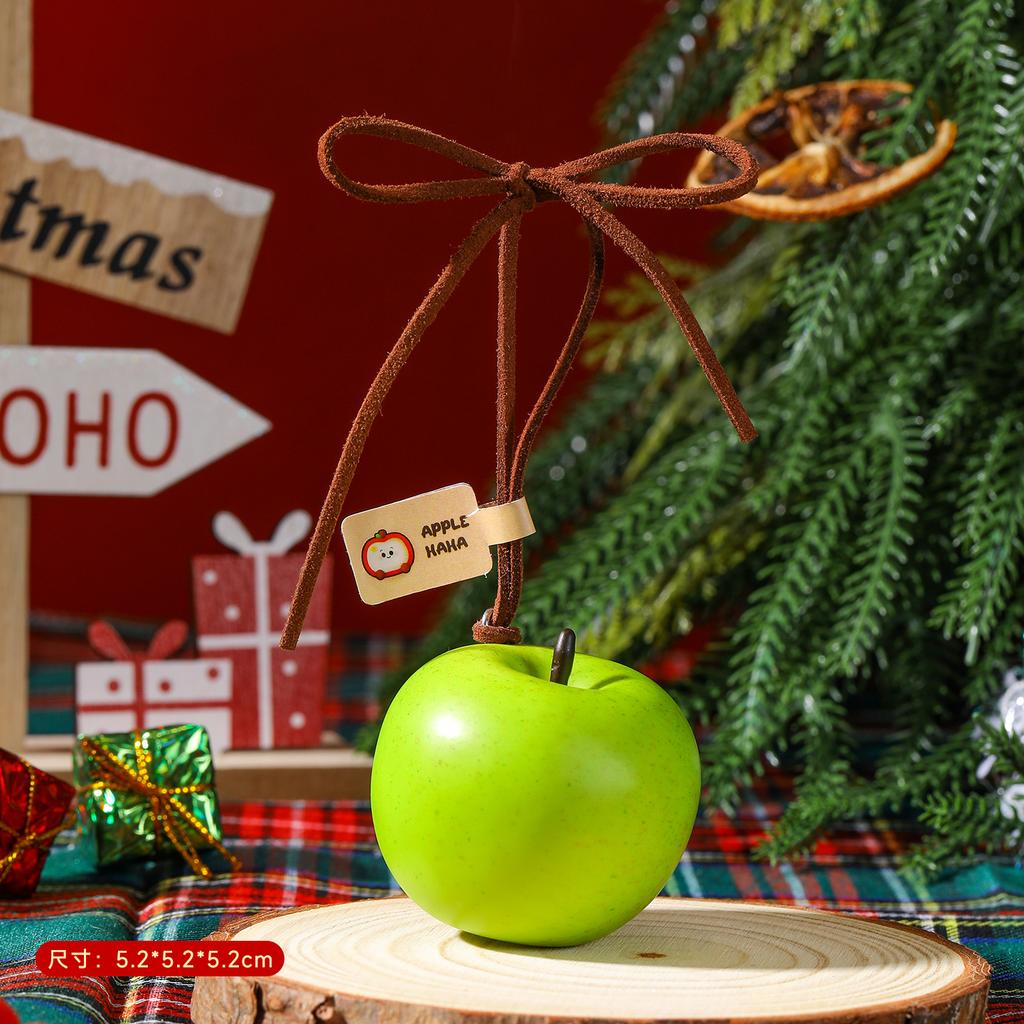 Christmas decorations 2025 Ping An Joy Apple Pendant Keychain Simulated Fruit Christmas Tree Pendant Xmas Navidad Gift