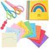 48Sheets Paper Cut Scissors Available Multicolor Lines Animals Vehicles Paper Cutting Gifts Handmade Activities Party Favors ZYF