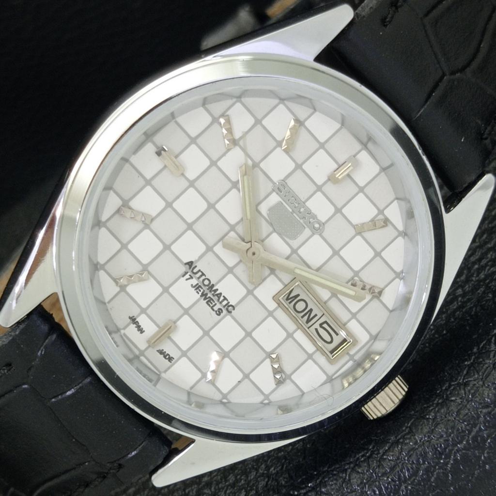 JAPAN SEIKO 5 AUTOMATIC MENS 6309A REFURBISHED WHITE COLOR DIAL WATCH A440246-9 Sk-a440246-1