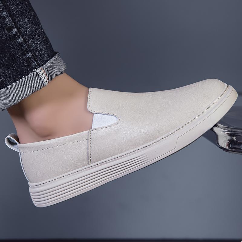 Brand Outdoor Loafers Designer Leather Shoes Soft Soles Wear-resistant Men's Work Shoes Genuine Leather Round Toe Casual Shoes