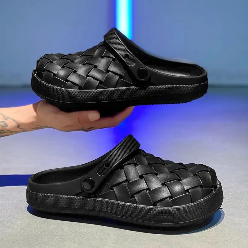 

Платформа Мужская Обувь Дыра Один Удар Y2k Eva Шлепанцы Дизайнерская Роскошная Элегантная Обувь 2025 Высокое Качество Повседневные Мужские Шлепанцы 44-45