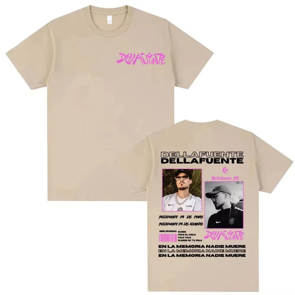 Rapper Dellafuente Tour Cover Graphic Men Women Cotton Short Sleeve T Shirts Harajuku Hip Hop Punk Oversized Casual Sports Tops