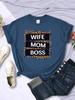 Street Woman TShirts Wife Mom Boss Letter Leopard Prints Tees Soft Breathable ONeck Short Sleeve Summer Casual Female Clothes