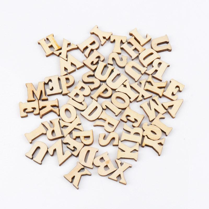 100Pcs Colorful 15mm Wooden Letters Alphabet Wood Slice Wall Decorative DIY Crafts Scrapbooking for Kids Home Accessories letter