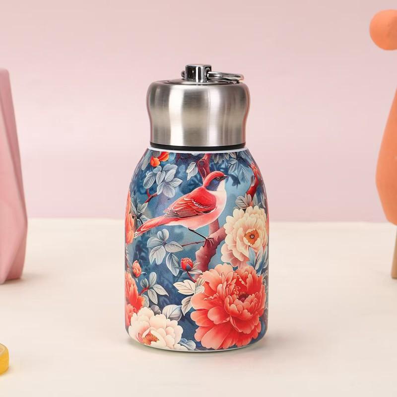 Stainless Steel Vacuum Insulated Travel Mug 300ml With Handle Loop Portable Double Wall Cup Outdoor Office School
