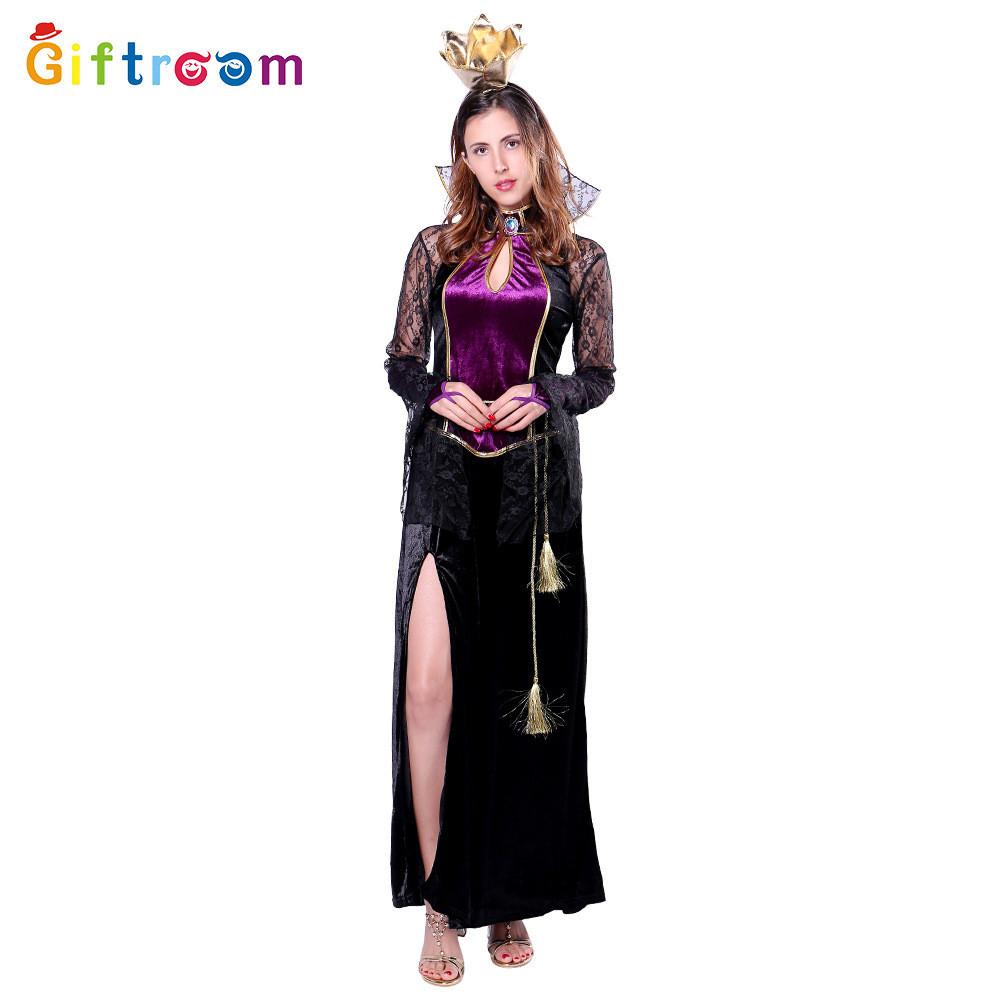 

Witch Purple Mesmerizing Vampire Costume With Luxurious Crown For Events Themed L