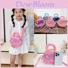 Simple Solid Color Star Moon Print Children Round Shape Crossbody Bag For Girls