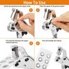 500 Sets 10.5mm Dual-Tone Metal Rivet Eyelets With Hand Press Plier Shoes Bags Leathercraft DIY