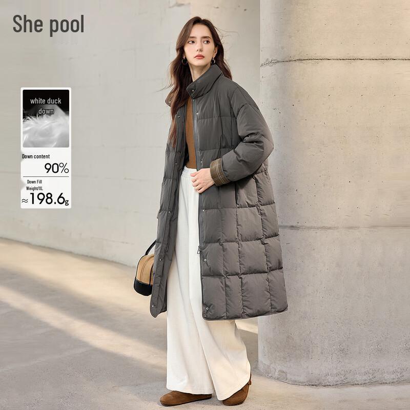 

Women s Stand Collar Mid-Length 90% Down Puffer Jacket XL