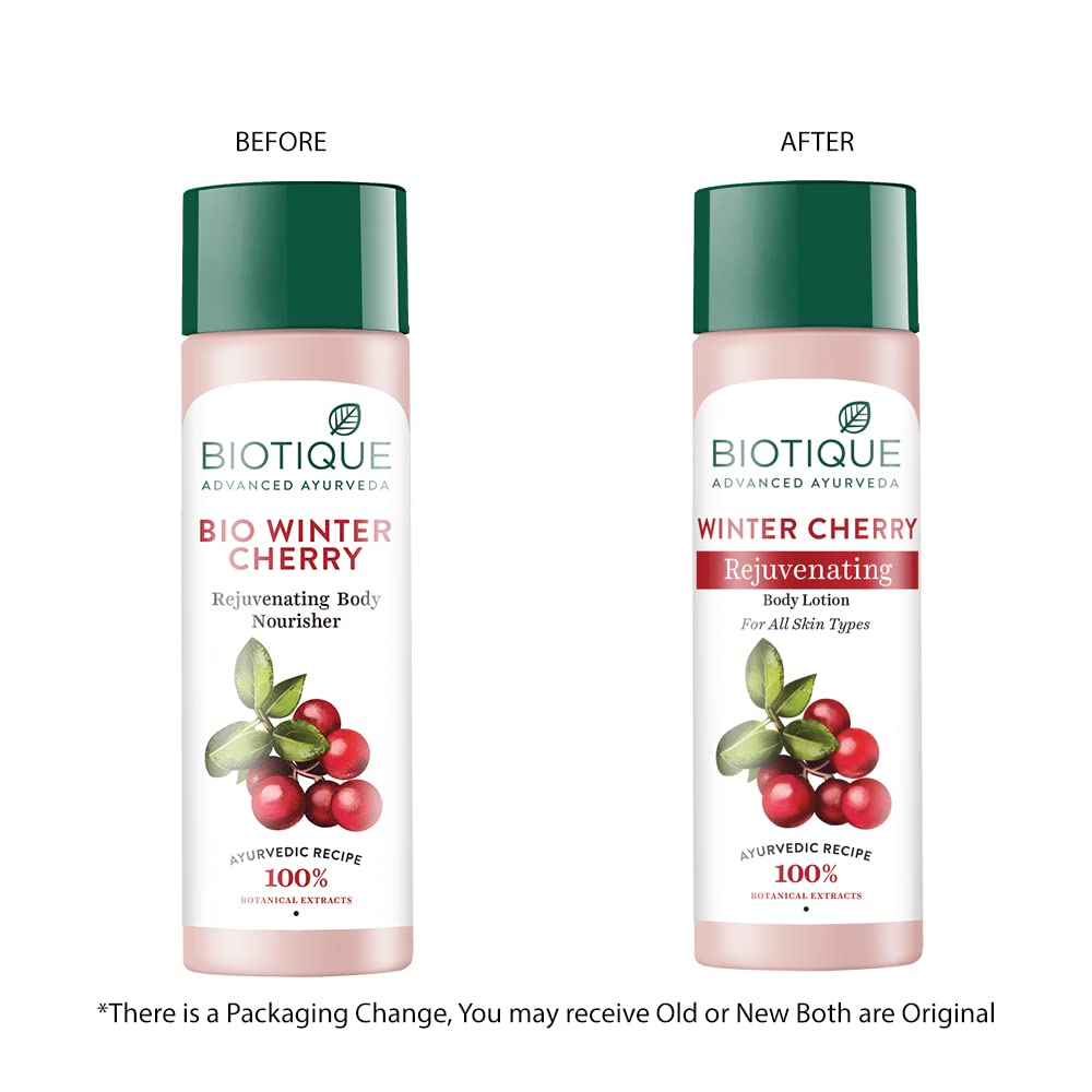 Biotique Winter Cherry Body Lotion 120ml – Intense Hydration, Anti-Aging, Natural Botanicals for All Skin Types