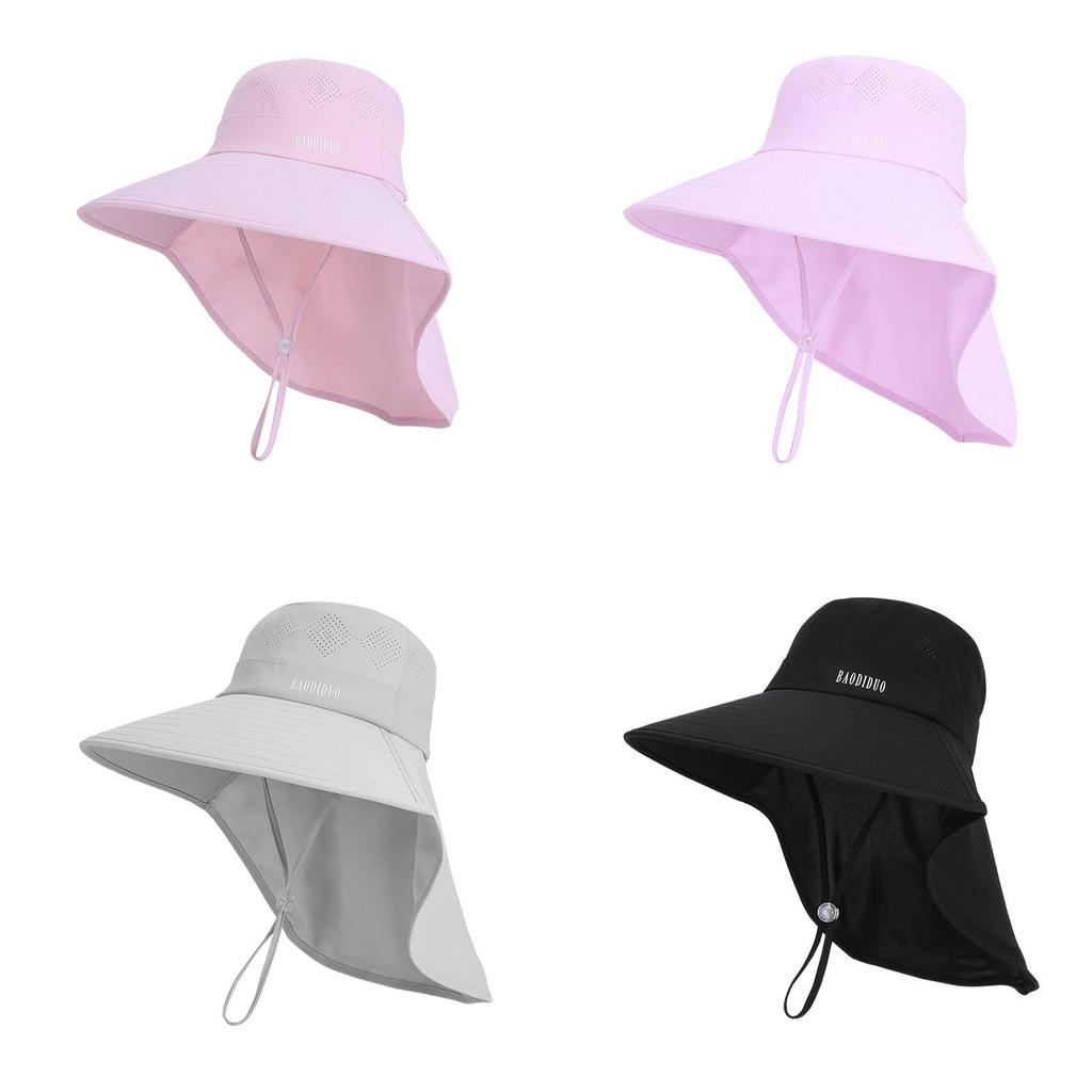 Outdoor Sun Protection Hat For Women With Adjustable Ponytail Hole And Wide Brim Fashionable Fisherman Cap