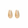 Retro Light Luxury Gold Geometric Hoop Earrings for Women - Trendy Hong Kong Style Oval Ear Cuff