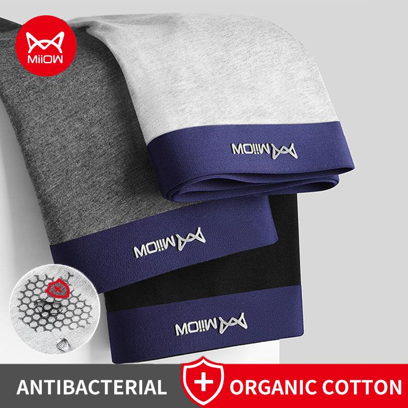 

MiiOW Роскошные минималистичные мужчины Нижнее белье Боксер Дышащие антибактериальные боксерышорты Мужчины Трусы Хлопок Сексуальные Мужские Трусики Боксеры