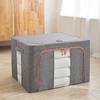 Large Foldable Cotton-Linen Storage Box with Steel Frame - Versatile Fabric Wardrobe Organizer