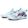Li Ning Speed 9 Graffiti American Style Fabric Abrasion Resistant Lightweight Low top Basketball Shoes Unisex Pink Blue ABPT001-6()