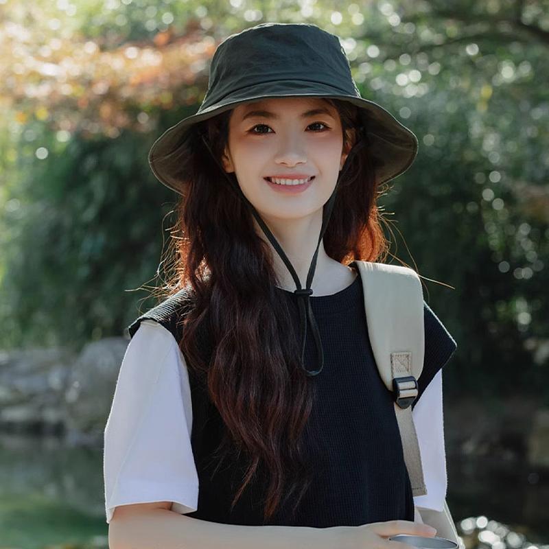 2025  Hat Women Summer Uv Protection Sun Protection Mountaineering Quick-Drying Fisherman Hat Windproof Rope Sun Hat