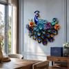 12 Inch Metal Wall Decor Blue Iron Wall Decor Metal Peacock Wall Art  Garden Decor