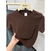 Women Plus Size Solid Color Positive-Shoulder Short Sleeve T-Shirt Summer Casual Commuter Top