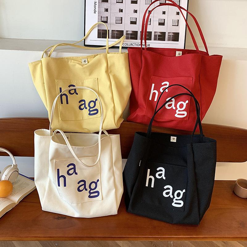 Trendy cool letter canvas bag summer new cool sa lady fashion street shot shoulder bag shopping tote bag