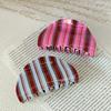 Semicircle Stripe Design Hair Claw Clip Elegant Acetate Minimalist Non-slip Hair Accessory for Women Office Commute Use