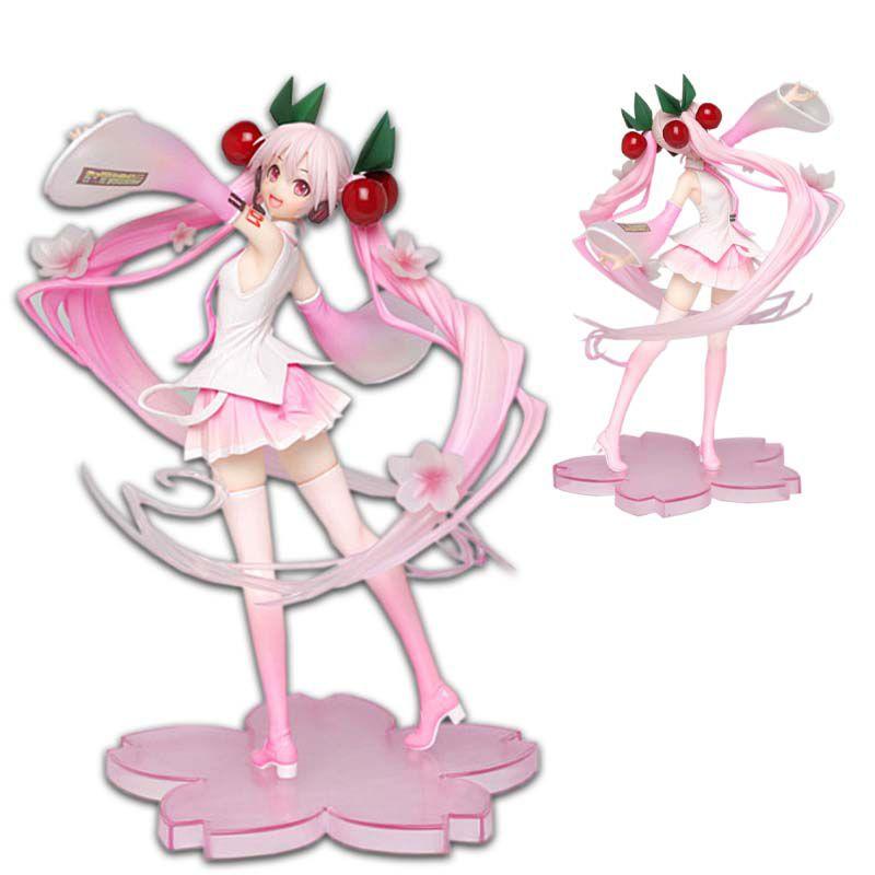 Piosenkarka Wirtualna Hatsune Miku Figurki Akcji PCV Model Dziewczyny Różowa Lalka Anime