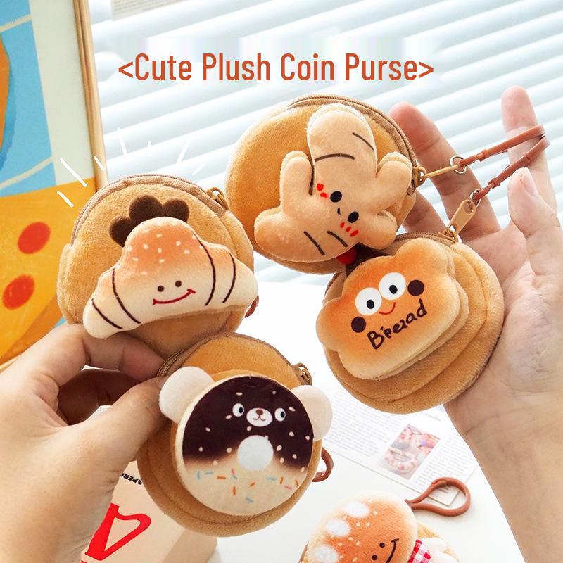 Cartoon Plush Coin Purse - Cute Mini Earphone Bag & Wallet for Students