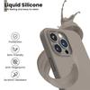 Coque de protection - booling - iphone 16 pro - silicone liquide - gris mat - souple