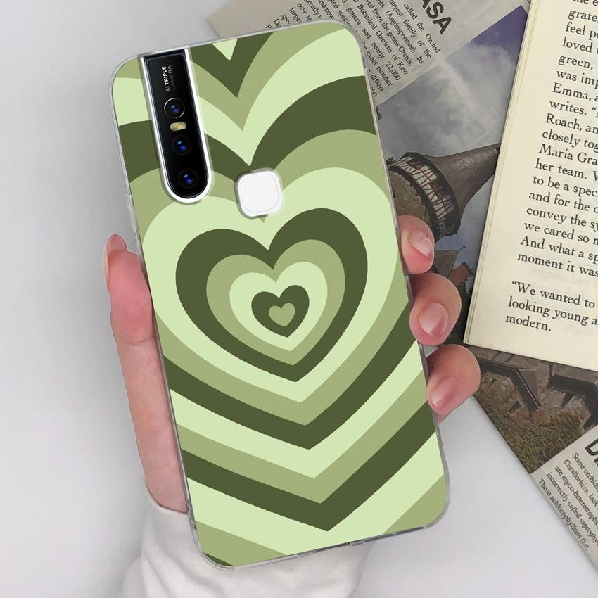 Pro Vivo V15 V19 V20 V21 V27 U20 S15 Pouzdro na telefon Barevné vzory srdíček Odolné proti nárazům Silikonové Měkké Průhledný Zadní kryt Pro pouzdro na mobil Vivo